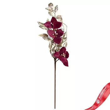 Ветка с цветами, 71см, темно-розовый