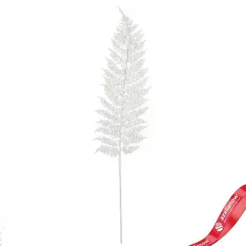 Ветка с глиттером, H66см, белый, вид 1