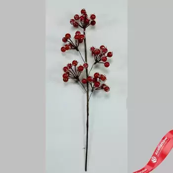 Ветка с ягодами, 40см, красный