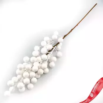 Ветка с ягодами, 57см, белый