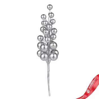 Ветка с ягодами, H19см, серебряный