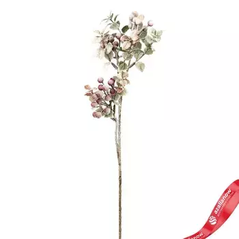 Ветка с ягодами заснеженная, 62см, красный