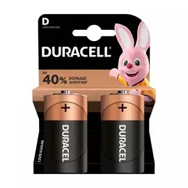 Батарейка D/LR20-2BL, Duracell, 2 шт., США