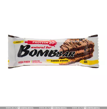 Батончик Bombbar Датский бисквит 60г Россия