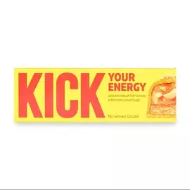 Батончик "KICK" арахисовый в белом шоколаде, 45г, Россия