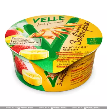 Био-овсяный продукт Velle Овсяный завтрак клубника-банан 175г Россия