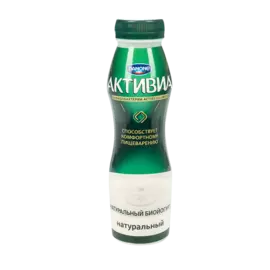 Биойогурт питьевой обогащенный Активиа 2,4% натуральная 290г Россия, БЗМЖ