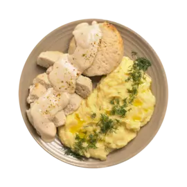 Биточек из кальмаров и рыбы запеченный с картофельным пюре "Вкусно Детям" 300 г, Россия