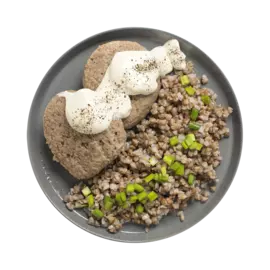 Биточек из телятины паровой с гречкой "Вкусно Детям" 250 г, Россия
