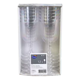 Бокал д/вина прозрачный, Duni, пластик, 150 мл, 12 шт.