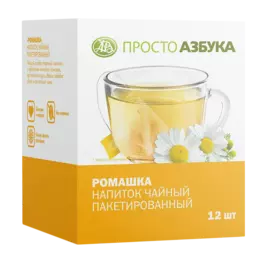 Чай травяной «Ромашка» пакетированный, «Просто Азбука», 12х2 г, Россия