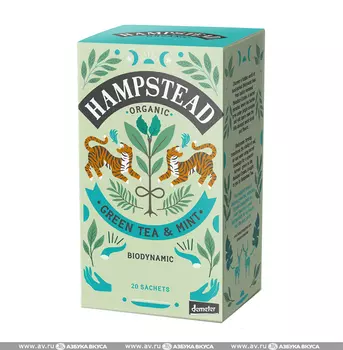 Чай зеленый с мятой, Hampstead, 25х2 г, Великобритания