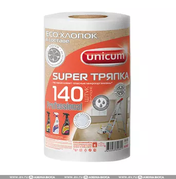 Чудо тряпка Bagi/Unicum SUPER для сухой и влажной уборки в рулоне 140шт Россия 25х30см