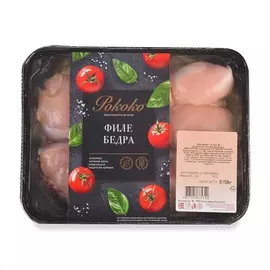 Филe бедра цыпленка охлажденное Рококо 750г лоток Россия