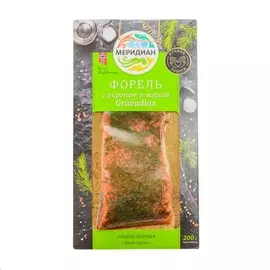 Форель слабосоленая филе-кусок с укропом и водкой Меридиан 200 г, Россия