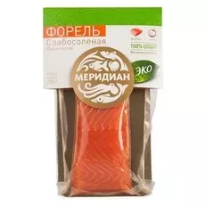 Форель слабосолёная филе, «Меридиан», 250 г, Россия