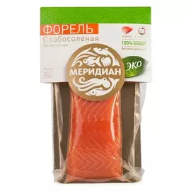 Форель слабосолёная филе, «Меридиан», 250 г, Россия
