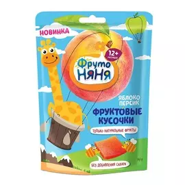 Фруктовые кусочки ФрутоНяня из яблок и персика с 12 месяцев 56г Россия