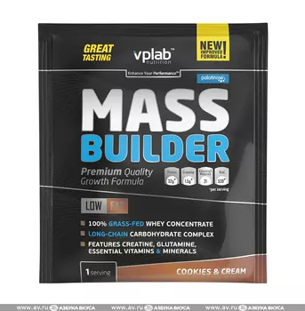 Гейнер Печенье-крем VPLab Nutrition Mass Builder 100 г, саше, Великобритания