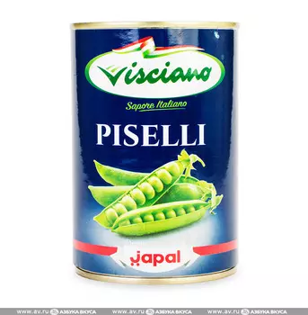 Горошек зелёный консервированный, Visciano, 340 г, Италия