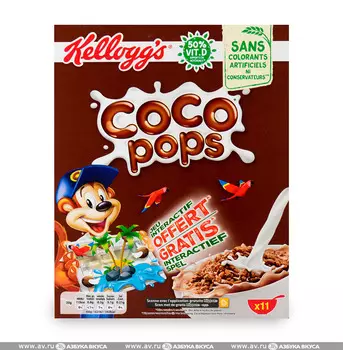 Готовый завтрак Coco Pops, Kellogg's, 350/550 г, Франция