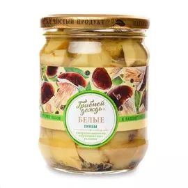 Грибы белые Грибной Дождь резаные маринованные 500 г Россия