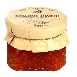 Икра лососевых рыб "Красное золото" 500 г, Россия