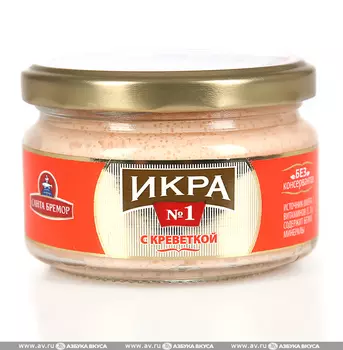 Икра мойвы Деликатесная с креветкой Бремор 180г стекло