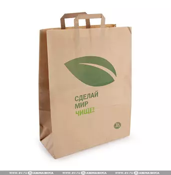 Эко-пакет Азбука Вкуса бумажный "Мир, который нам нравится!" 43х32х17 1 шт Россия