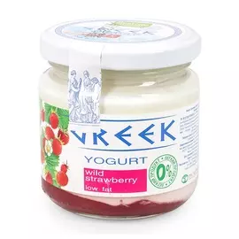 Йогурт греческий обезжиренный GREEK 0% земляника 165г Россия, БЗМЖ
