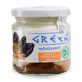 Йогурт греческий обезжиренный GREEK "Чернослив-грецкий орех" 0% 165г Россия, БЗМЖ