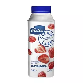Йогурт питьевой Valio 0,4% клубника 0.33 л, Россия, БЗМЖ