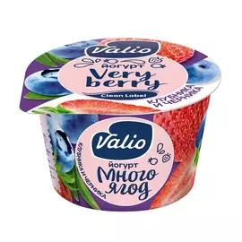Йогурт Valio 2,6% черника-клубника 180г Россия, БЗМЖ