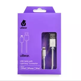 Кабель USB-8-pin для Apple, uBear, холодный серый, Китай