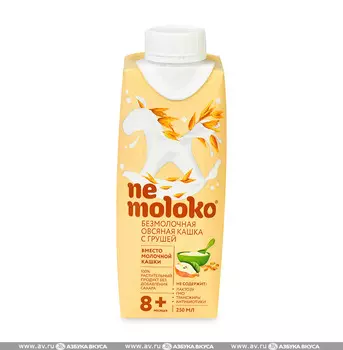 Каша овсяная безмолочная с бананом, Nemoloko, 250 г, Россия