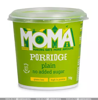 Каша овсяная MOMA быстрого приготовления без добавления сахара 70г Великобритания