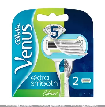 Кассеты сменные Venus Embrace, Gillette, 2 шт., США