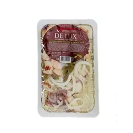 Коктейль из морепродуктов в масле с каперсами DE LUX "Два капитана" 250 г, Россия