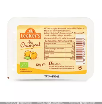 Кондитерские украшения Lecker`s Апельсиновые цукаты 100 г блистер Германия