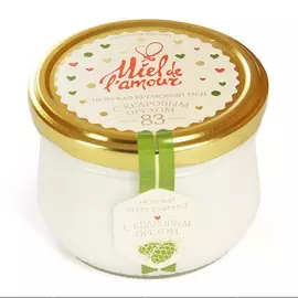 Крем-мед цветочный с кедровыми орешками, Miel de lamour, 250 г, Россия