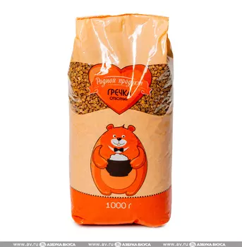 Крупа гречневая "Родной продукт" 1 кг, Россия