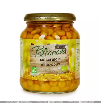 Кукуруза сладкая консервированная, Bionova, 340 г, Нидерланды