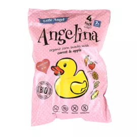 Кукурузно-рисовые снеки Angelina с морковкой и яблоком без глютена, Little Angel, 60 г, Словакия