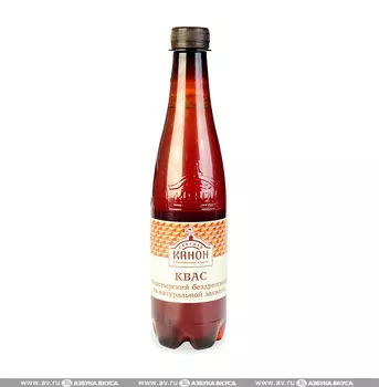 Квас Сергиев Канон Монастырский фильтрованный непастеризованный, 0.45л пластиковая бутылка Россия