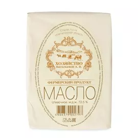 Масло сливочное фермерское 72.5% от Анны Васильевой, 180 г, Новгородская область, Россия