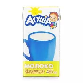 Молоко питьевое стерилизованное Агуша 3,2% 500г Россия, БЗМЖ