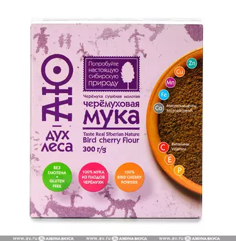 Мука черёмуховая АЮ-дух леса без глютена 300 г Россия