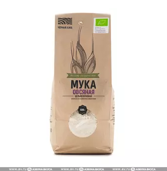 Мука овсяная цельнозерновая БИО от Павла Абрамова, «Чёрный хлеб», 500 г, Тульская область