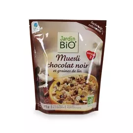 Мюсли с горьким шоколадом и семенами льна, Jardin BIO, 375 г, Франция