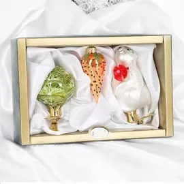 Набор елочных игрушек в ассортименте "Заинька, капуста, морковка" Irena 6-8 см, Украина